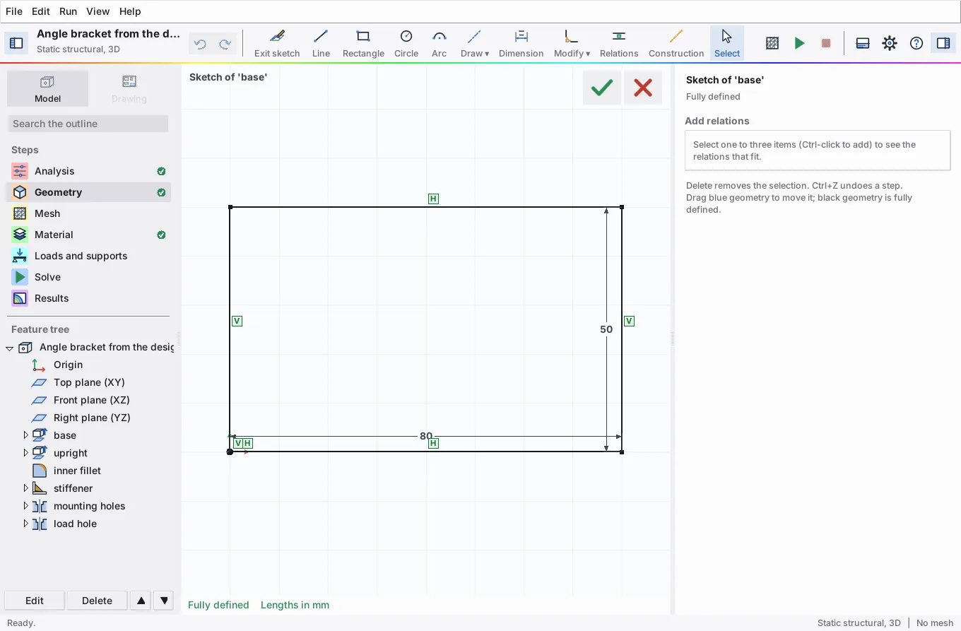 Parametric sketch